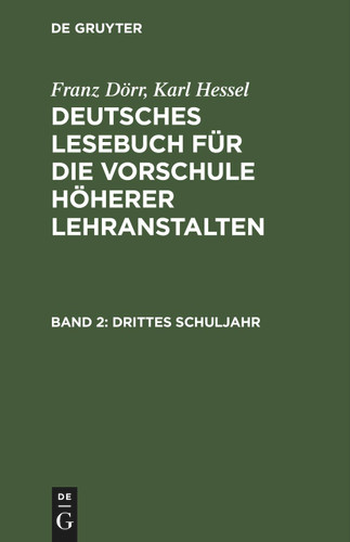 Drittes Schuljahr book cover by Franz Dörr, Karl Hessel