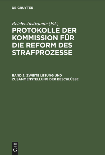 Zweite Lesung und Zusammenstellung der Beschlüsse book cover by 
