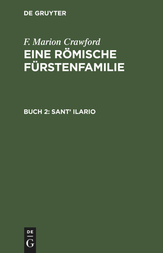 Sant’ Ilario: In zwei Theilen book cover by F. Marion Crawford