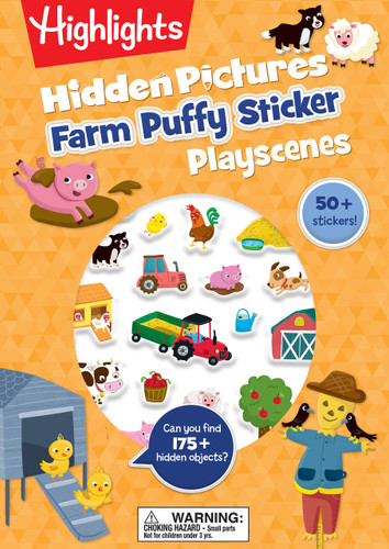 Farm Hidden Pictures Puffy Sticker Playscenes: Puffy Sticker Activity Book with Farm Puzzles, Mazes and Activities, Over 50 Puffy Farm Stickers for Kids (Highlights Puffy Sticker Playscenes) book cover by 