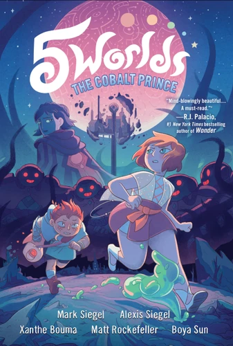 5 Worlds Book 2: The Cobalt Prince: (A Graphic Novel) (5 Worlds) book cover by Mark Siegel, Alexis Siegel