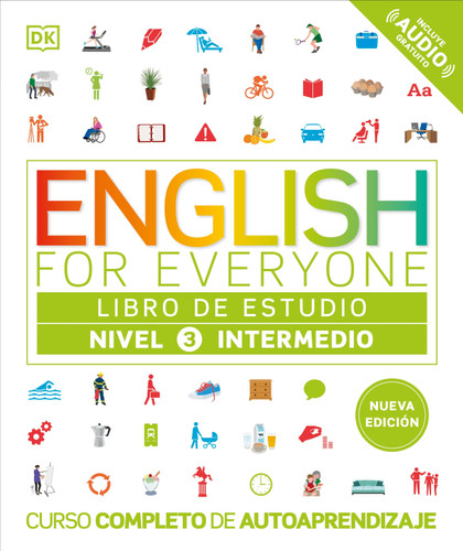 English for Everyone Nivel 3 Intermedio: Libro de estudio: Edición en español (DK English for Everyone) book cover by DK