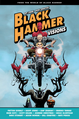 Black Hammer: Visions Volume 1 book cover by Patton Oswalt, Geoff Johns, Chip Zdarsky, Mariko Tamaki