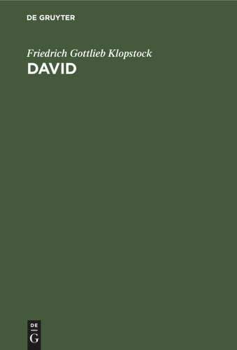 David: Ein Trauerspiel book cover by Friedrich Gottlieb Klopstock