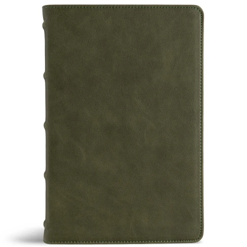 CSB Large Print Personal Size Reference Bible, Easy-to-Read Optimal Type, Holman Handcrafted Collection, Marbled Olive Premium Calfskin (Holman Handcrafted Collection) book cover by CSB Bibles by Holman