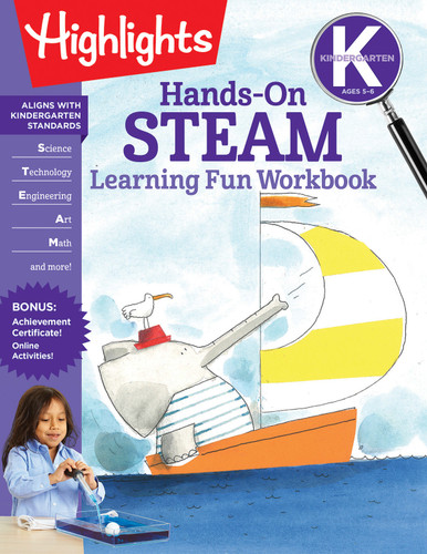 Kindergarten Hands-On STEAM Learning Fun Workbook (Highlights Learning Fun Workbooks) book cover by 
