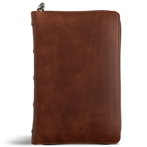CSB Single-Column Compact Bible, Holman Handcrafted Collection, Zipper Closure, Marbled Tan Premium Calfskin (Holman Handcrafted Collection) book cover by CSB Bibles by Holman