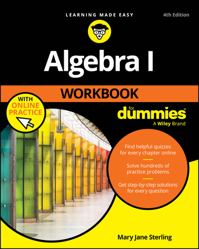 Algebra I Workbook For Dummies with Online Practice book cover by Mary Jane Sterling