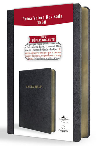 Biblia Reina Valera Revisada 1960 letra súper gigante, símil piel negro / Spanish Bible RVR 1960 Super Giant Print, Black Leathersoft book cover by Reina Valera Revisada 1960