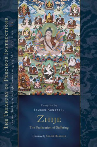 Zhije: The Pacification of Suffering: Essential Teachings of the Eight Practice Lineages of Tibet, Volume 13 (The Treasury of Precious Instructions) (The Treasury of Precious Instructions) book cover by Jamgon Kongtrul Lodro Taye
