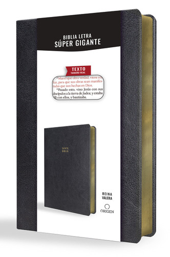 Biblia Reina Valera letra súper gigante, símil piel negro / Spanish Bible Reina Valera Super Giant Print, Black Leathersoft book cover by Reina Valera 1909