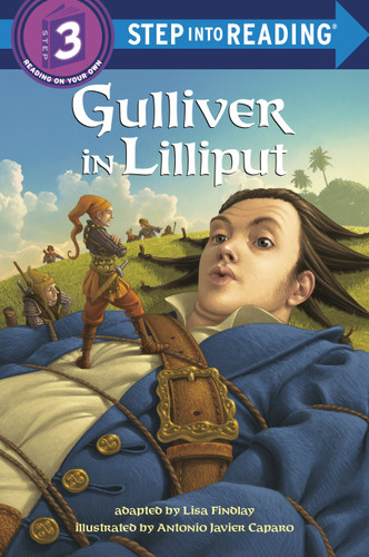 Gulliver in Lilliput (Step into Reading, Step 3) book cover by Lisa Findlay