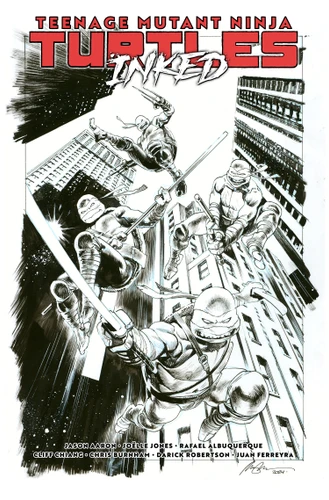 Teenage Mutant Ninja Turtles, Vol. 1: Return to New York—Inked Deluxe Edition book cover by Jason Aaron