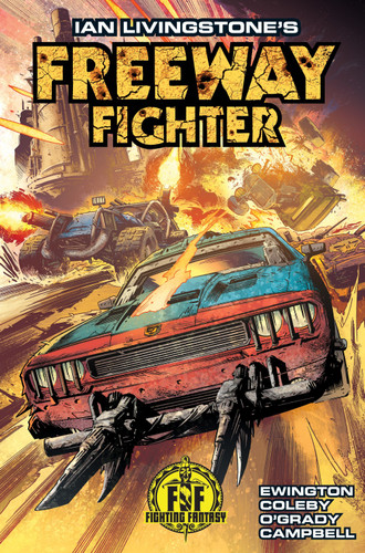 Ian Livingstone's Freeway Fighter book cover by Andi Ewington