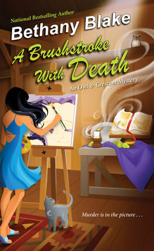 A Brushstroke with Death (An Owl & Crescent Mystery) book cover by Bethany Blake