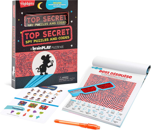 brainPLAY Top Secret Spy Puzzles and Codes: Puzzle Book Packed with Brain Teasers and Hidden Pictures Challenges for Kids 7 and Up (brainPLAY Puzzle Books) book cover by 