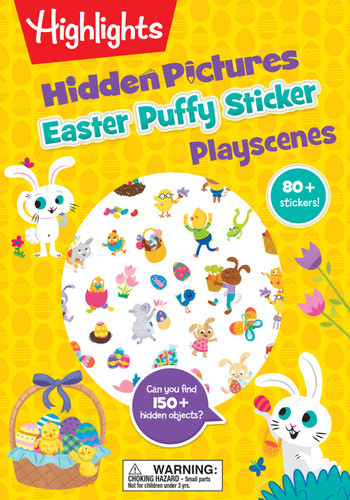 Easter Hidden Pictures Puffy Sticker Playscenes: Easter-Themed Puzzles and Puffy Stickers, Kids Easter Activity Book With Egg Hunt Games, Flower Stickers, Easter Seek and Find Puzzles and More (Highlights Puffy Sticker Playscenes) book cover by 