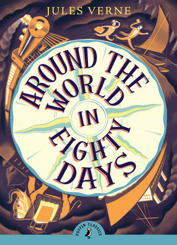 Around the World in Eighty Days (Puffin Classics) book cover by Jules Verne