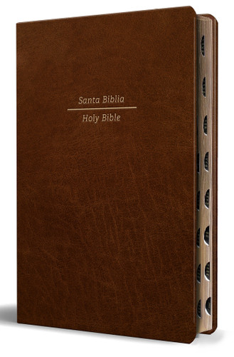Biblia Bilingüe Reina Valera 1960 (ESV) letra grande símil piel marrón con índice/ Bilingual Bible RVR 1960 (ESV) Large Print Brown Leathersoft with Thumb book cover by Reina Valera Revisada 1960
