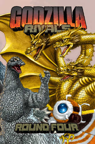 Godzilla Rivals: Round Four book cover by Josh Trujillo, Jake Lawrence, Tom Waltz, Dave Baker