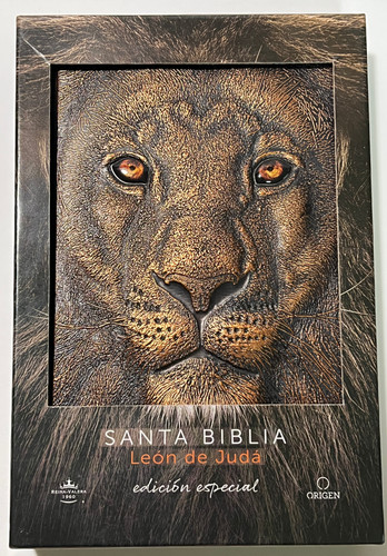 Biblia RVR 1960 Letra grande León de Judá edición especial bronce / Spanish Bible RVR 1960 Large Print Imitation Leather Lion of Judah Special Edition book cover by Reina Valera Revisada 1960