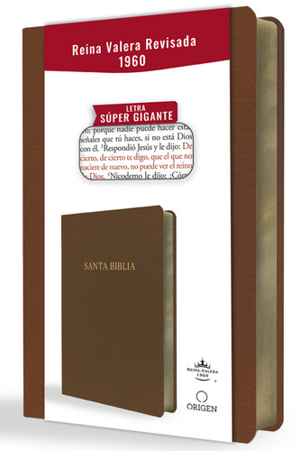Biblia Reina Valera Revisada 1960 letra súper gigante, símil piel marrón / Spanish Bible RVR 1960 Super Giant Print, Brown Leathersoft book cover by Reina Valera Revisada 1960