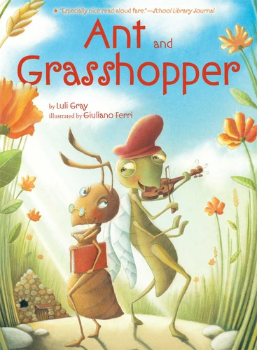 Ant and Grasshopper book cover by Luli Gray