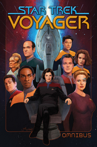 Star Trek: Voyager Omnibus book cover by Dave Baker, Paul Allor