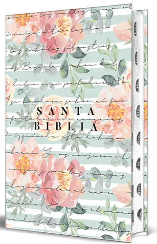 Biblia Reina Valera 1960 letra grande, tamaño manual con índice, tapa dura rosas rosadas / Spanish Bible RVR 1960 Handy Size Large Print HC with Thumb Index book cover by Reina Valera Revisada 1960