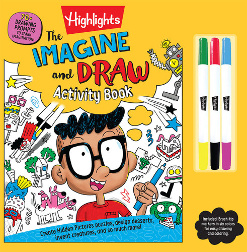 The Imagine and Draw Activity Book (Highlights Imagination Activity Books) book cover by 