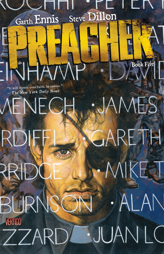 Preacher Book Five book cover by Garth Ennis