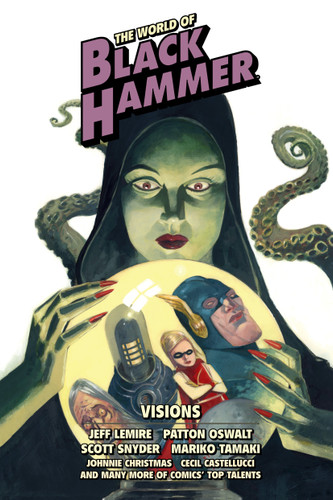 The World of Black Hammer Library Edition Volume 5 book cover by Jeff Lemire, Patton Oswalt, Scott Snyder, Geoff Johns, Chip Zdarsky