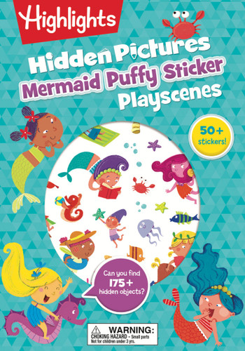 Mermaid Hidden Pictures Puffy Sticker Playscenes: Best Mermaid Gift for Kids 3-6 with Mazes, Matching Games, Mermaid Crafts & Over 50 Mermaid Stickers (Highlights Puffy Sticker Playscenes) book cover by 