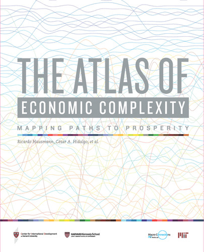 The Atlas of Economic Complexity: Mapping Paths to Prosperity book cover by Ricardo Hausmann, Cesar A. Hidalgo, Sebastian Bustos, Michele Coscia, Alexander Simoes