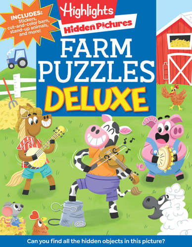 Farm Puzzles Deluxe: Farm Puzzle Book for Kids Featuring Cows, Chickens & More with Over 1,200 Objects to Seek and Find for Kids 6 and Up (Highlights Hidden Pictures) book cover by 