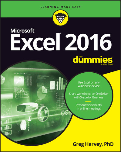 Excel 2016 For Dummies book cover by Greg Harvey