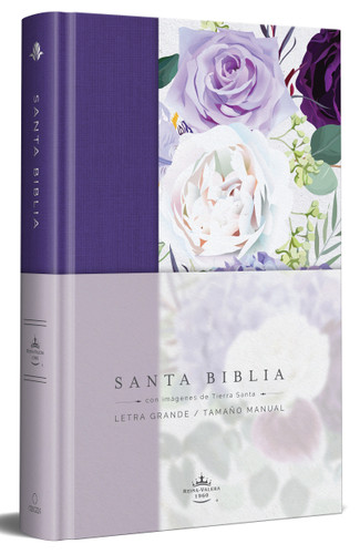 Biblia RVR1960 Tapa dura y tela morada con flores tamaño manual / Spanish Bible RVR 1960 Handy Size Large Print Hardcover Cloth with Purple Floral book cover by Reina Valera Revisada 1960