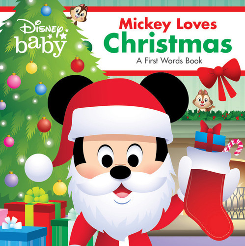 Disney Baby: Mickey Loves Christmas: A First Words Book (A First Words Book) book cover by Disney Books