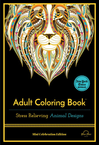 Stress Relieving Animal Designs: Adult Coloring Book, Mini Edition book cover by Blue Star Press