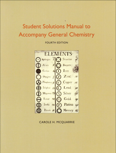 Student Solutions Manual to Accompany General Chemistry book cover by Carole H. McQuarrie