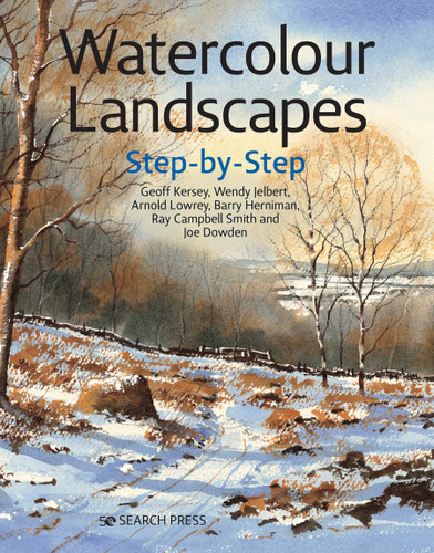 Watercolour Landscapes Step-by-Step (Step-by-Step Leisure Arts) book cover by Geoff Kersey, Wendy Jelbert, Arnold Lowrey, Joe Dowden