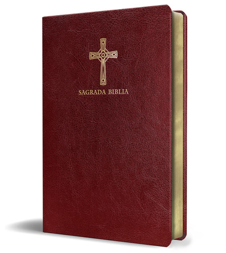 Biblia Católica en español. Símil piel vinotinto, tamaño compacto / Catholic Bible. Spanish-Language, Leathersoft, Wine, Compact book cover by Biblia de América