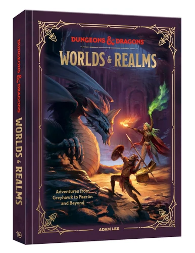 Dungeons & Dragons Worlds & Realms: Adventures from Greyhawk to Faerûn and Beyond (Dungeons & Dragons) book cover by Adam Lee, Official Dungeons & Dragons Licensed