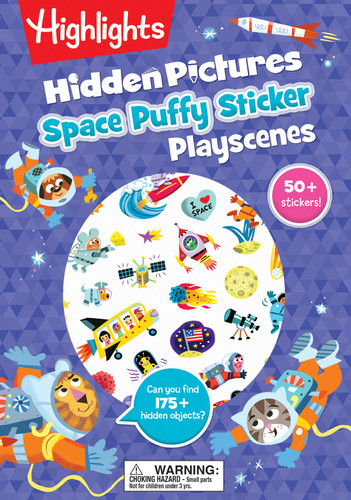 Space Hidden Pictures Puffy Sticker Playscenes (Highlights Puffy Sticker Playscenes) book cover by 