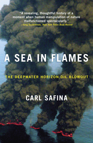 A Sea in Flames: The Deepwater Horizon Oil Blowout book cover by Carl Safina