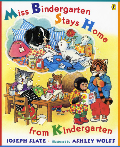 Miss Bindergarten Stays Home From Kindergarten book cover by Joseph Slate