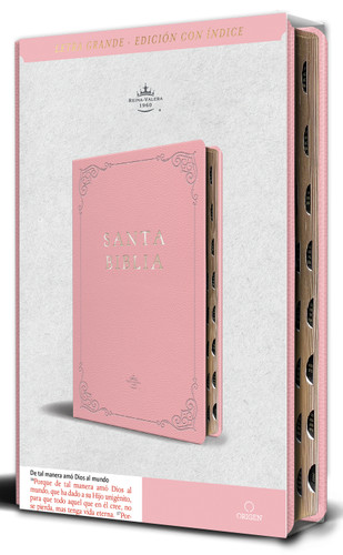 Biblia RVR 1960 letra grande tamaño manual, Piel rosada con índice / Spanish Bible RVR 1960 Handy Size Large Print Leathersoft pink with index book cover by Reina Valera Revisada 1960