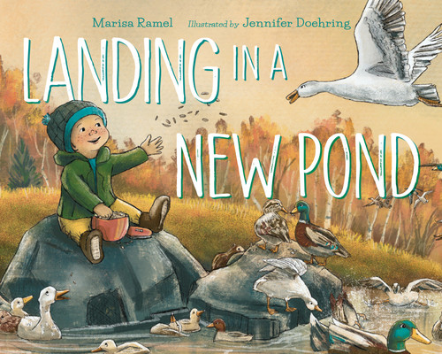 Landing in a New Pond book cover by Marisa Ramel