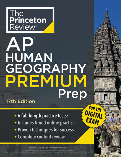 Princeton Review AP Human Geography Premium Prep, 17th Edition: 6 Practice Tests + Digital Practice Online + Content Review (College Test Preparation) book cover by The Princeton Review