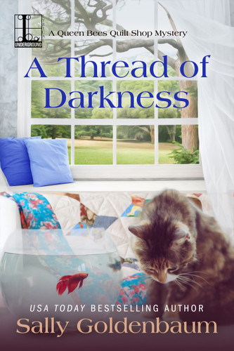 A Thread of Darkness (Queen Bees Quilt Shop) book cover by Sally Goldenbaum